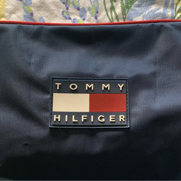 Men’s Vintage Y2K TOMMY HILFIGER DOPP Kit Shaving Toiletries Zip Bag Navy Blue - Picture 2 of 12